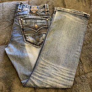 ♠️ EUC Rock Revival- Men’s Melby Straight Jeans, Size 34 ♠️